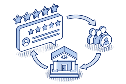 Honest client reviews and referrals strengthening a bankruptcy firm's reputation
