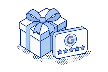 Gift enrollment and review request illustration