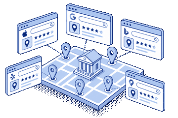 Local search engine location accuracy illustration